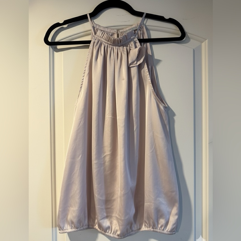 Elegant Light Pink Sleeveless Top L